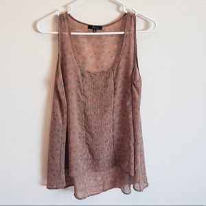 Sheet floral tank for layering